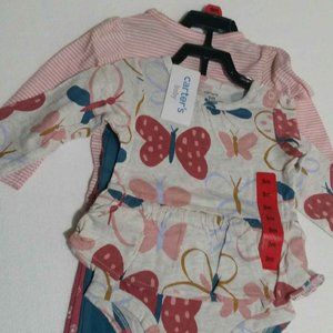 9m Carter's Baby Girl's 4 Piece Long Sleeve Body Suits & Leggings Set